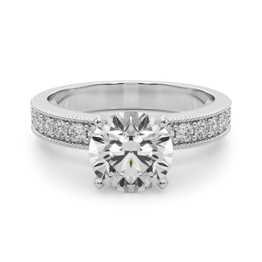 Antique Milgrain Prong Set Engagement Ring