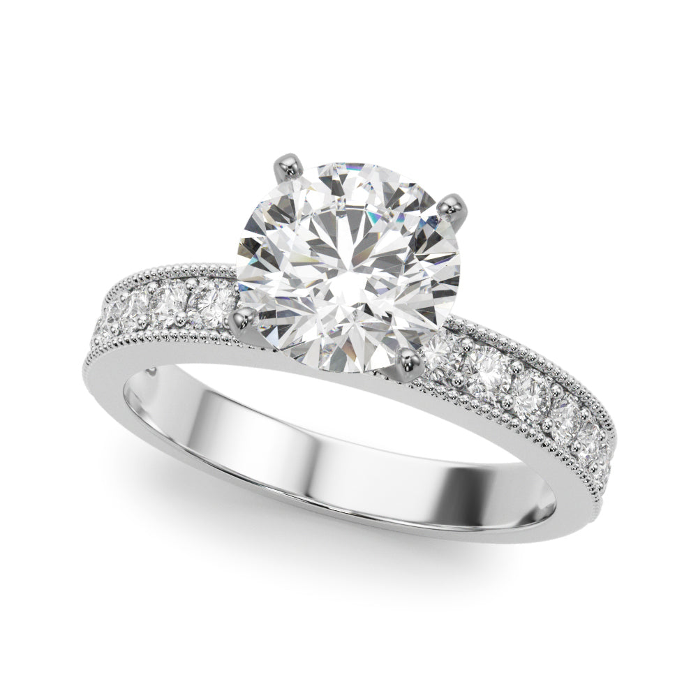 Antique Milgrain Prong Set Engagement Ring