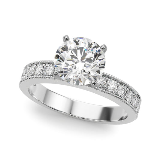 Antique Milgrain Prong Set Engagement Ring