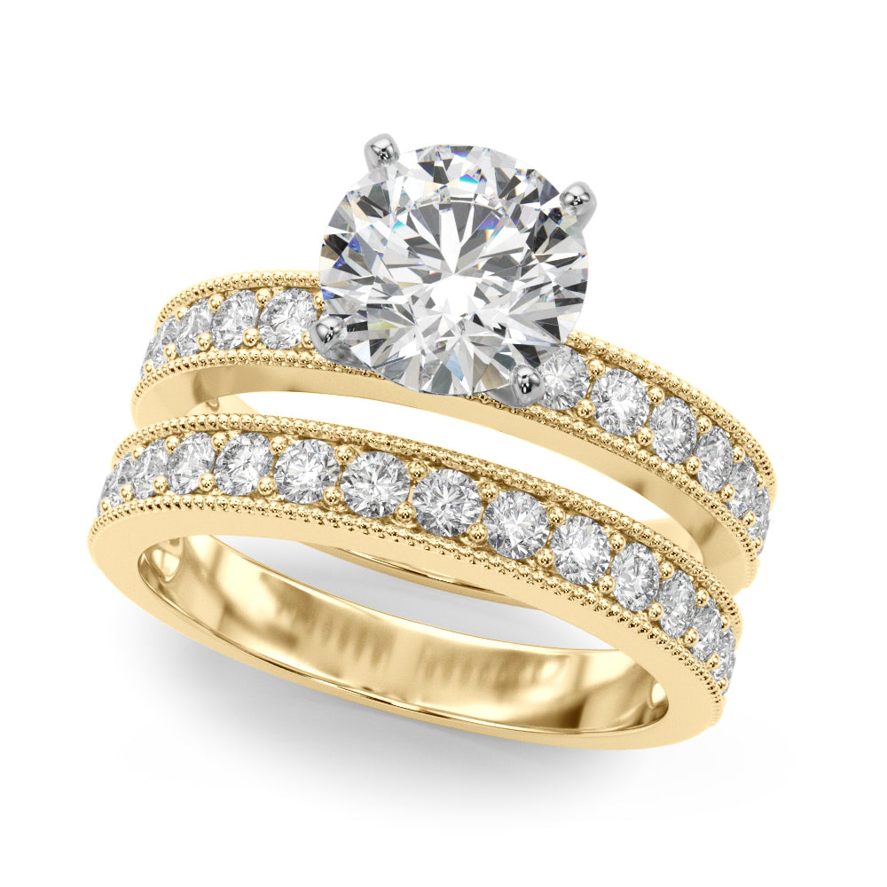 Antique Milgrain Prong Set Engagement Ring
