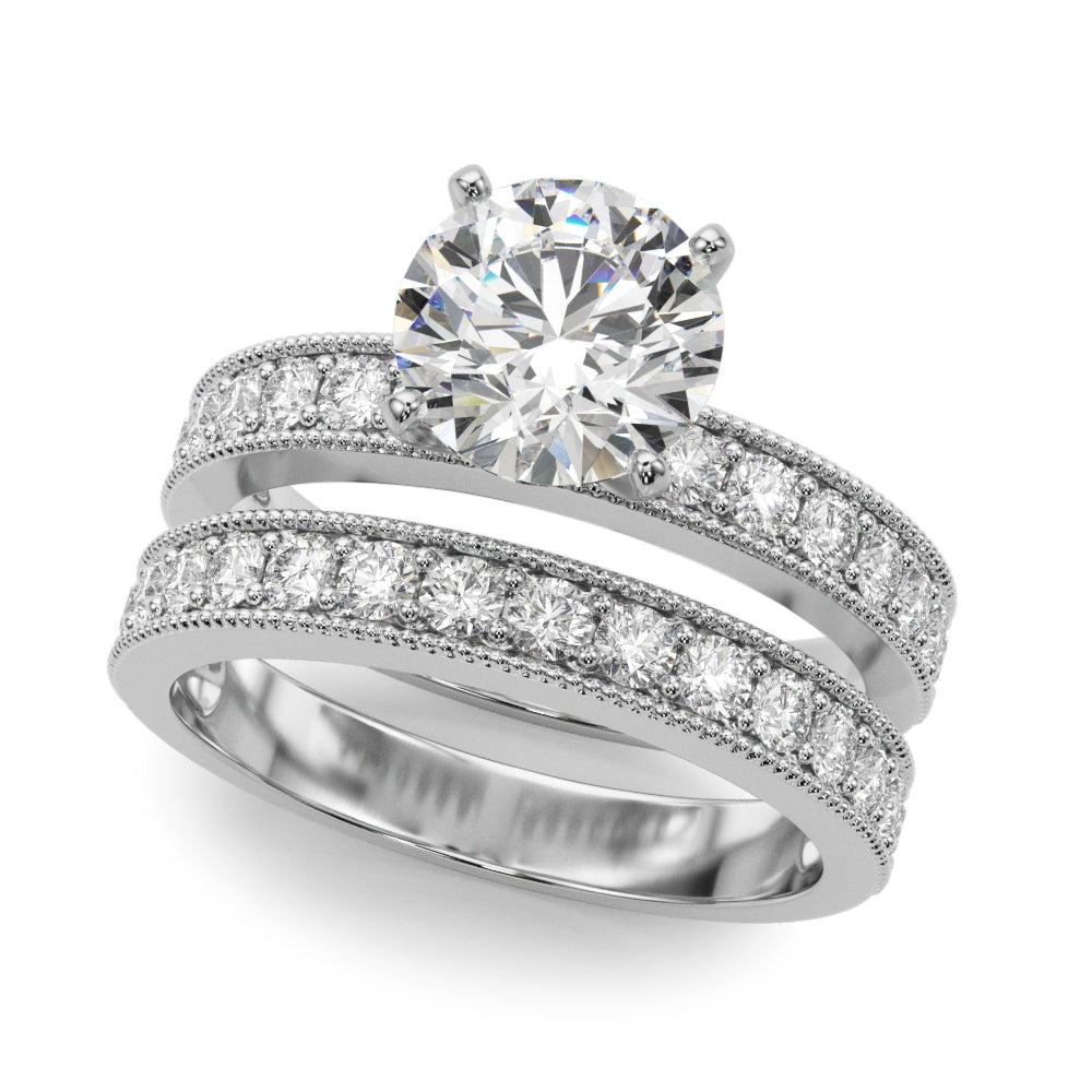 Antique Milgrain Prong Set Engagement Ring
