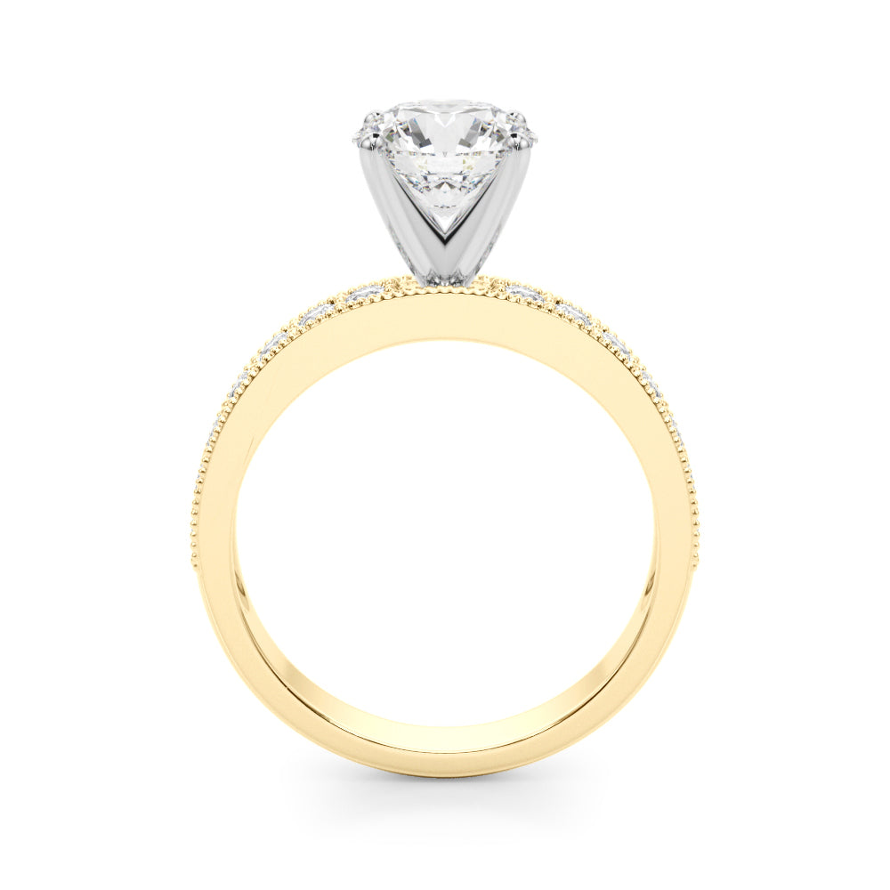 Antique Milgrain Prong Set Engagement Ring
