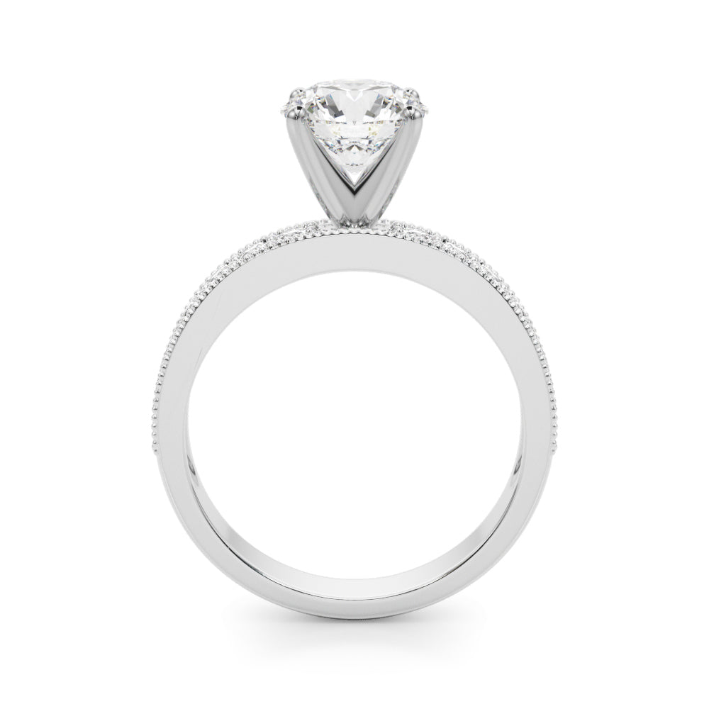 Antique Milgrain Prong Set Engagement Ring