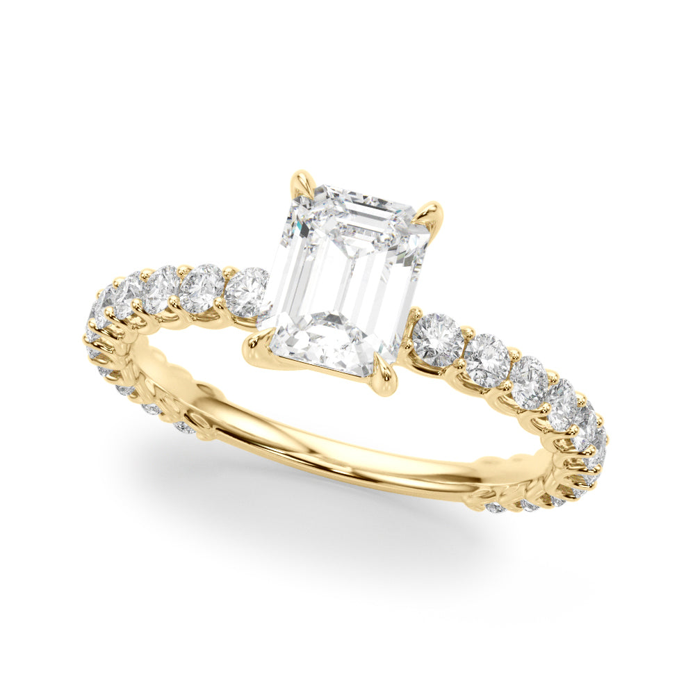 Single Row Trellis Shared Prong Engagement Ring