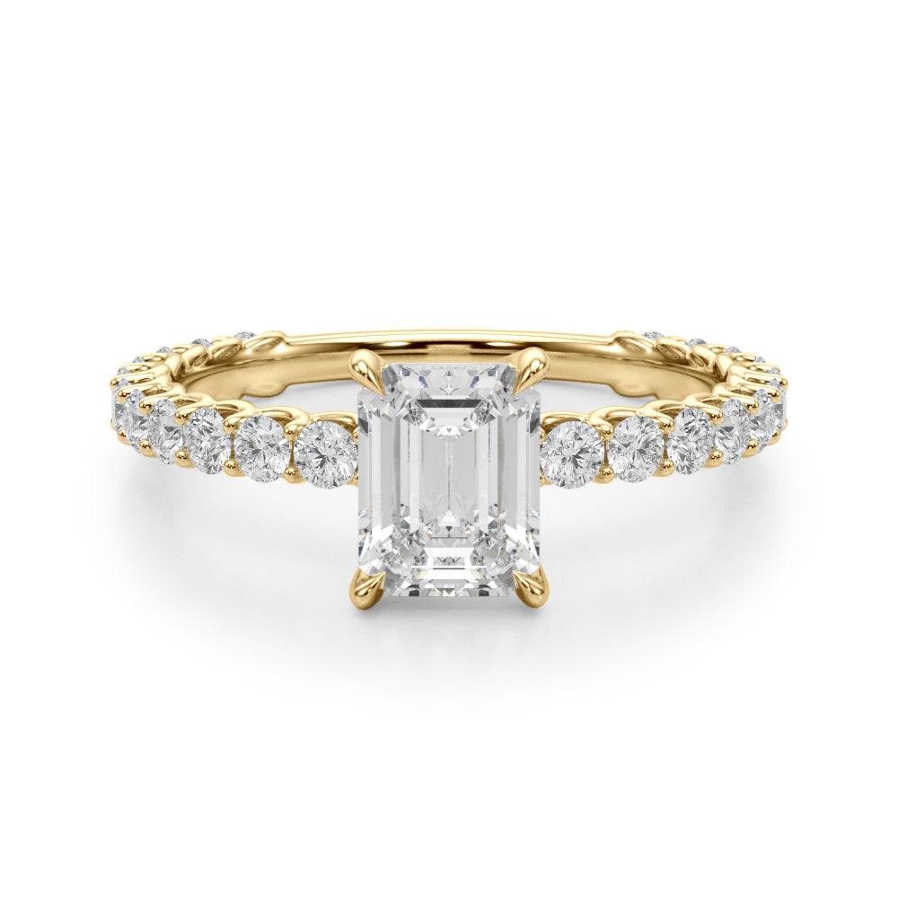Single Row Trellis Shared Prong Engagement Ring