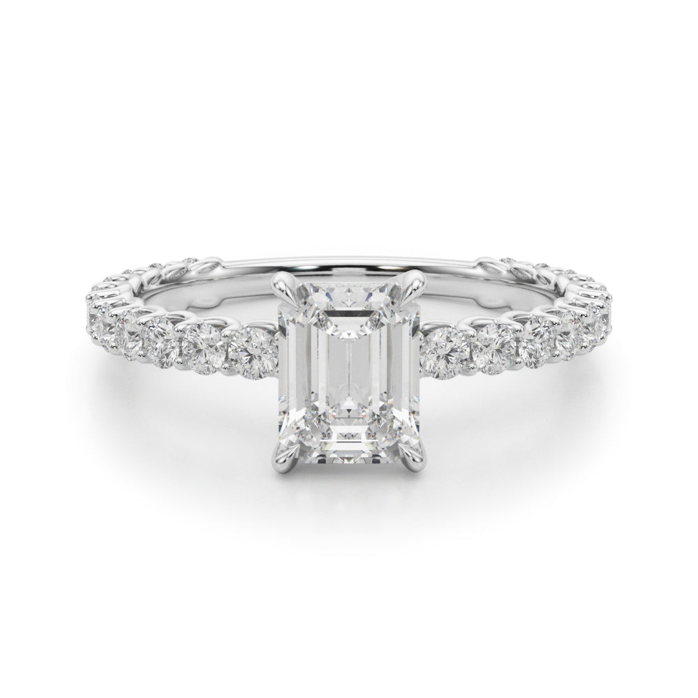 Single Row Trellis Shared Prong Engagement Ring