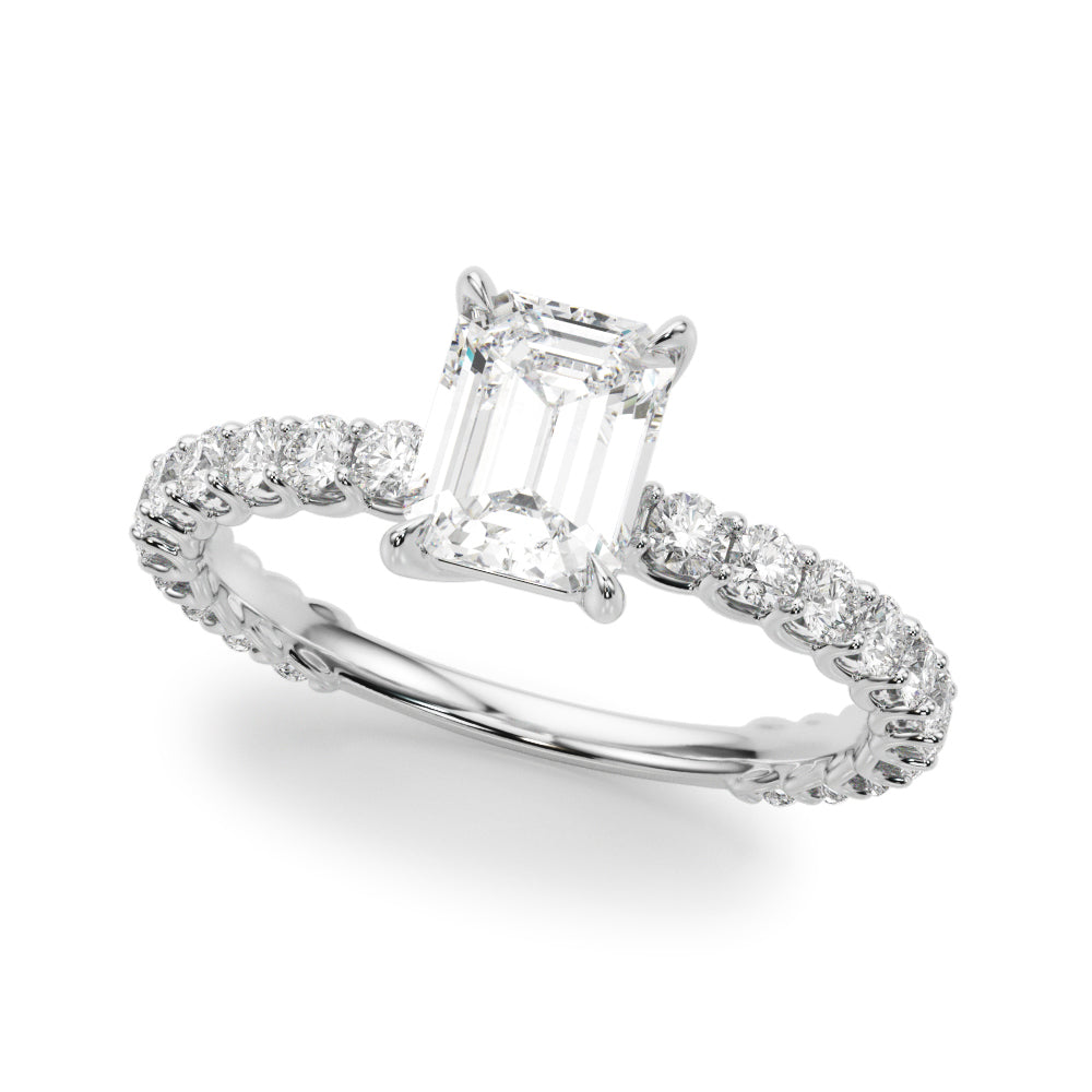 Single Row Trellis Shared Prong Engagement Ring