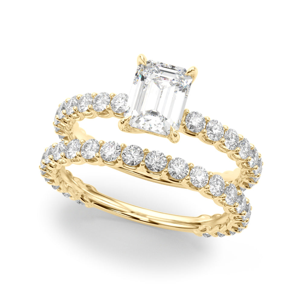 Single Row Trellis Shared Prong Engagement Ring