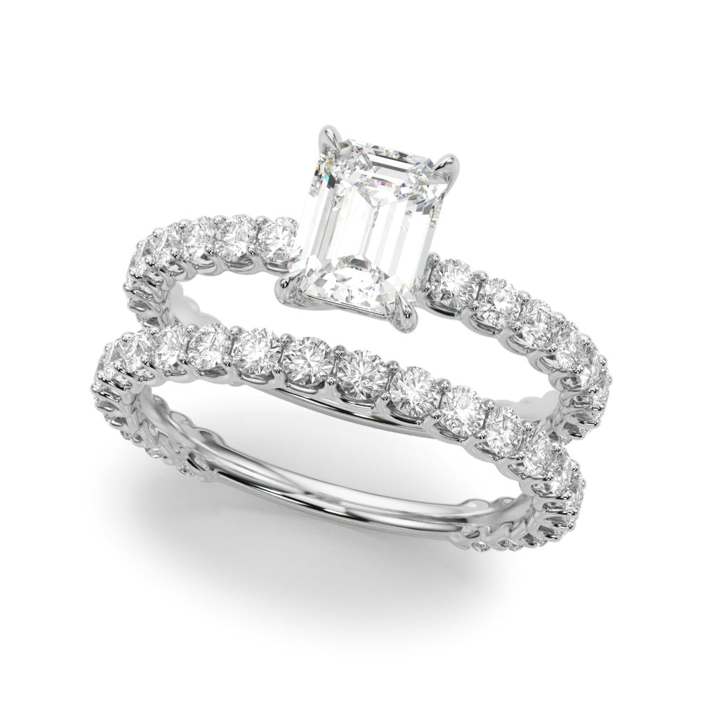 Single Row Trellis Shared Prong Engagement Ring