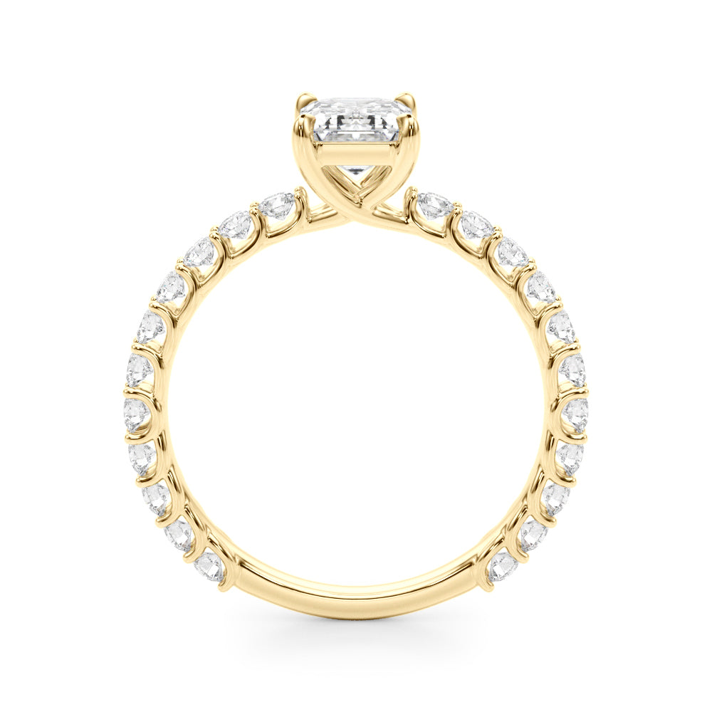 Single Row Trellis Shared Prong Engagement Ring