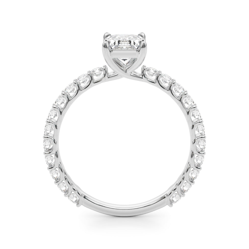Single Row Trellis Shared Prong Engagement Ring