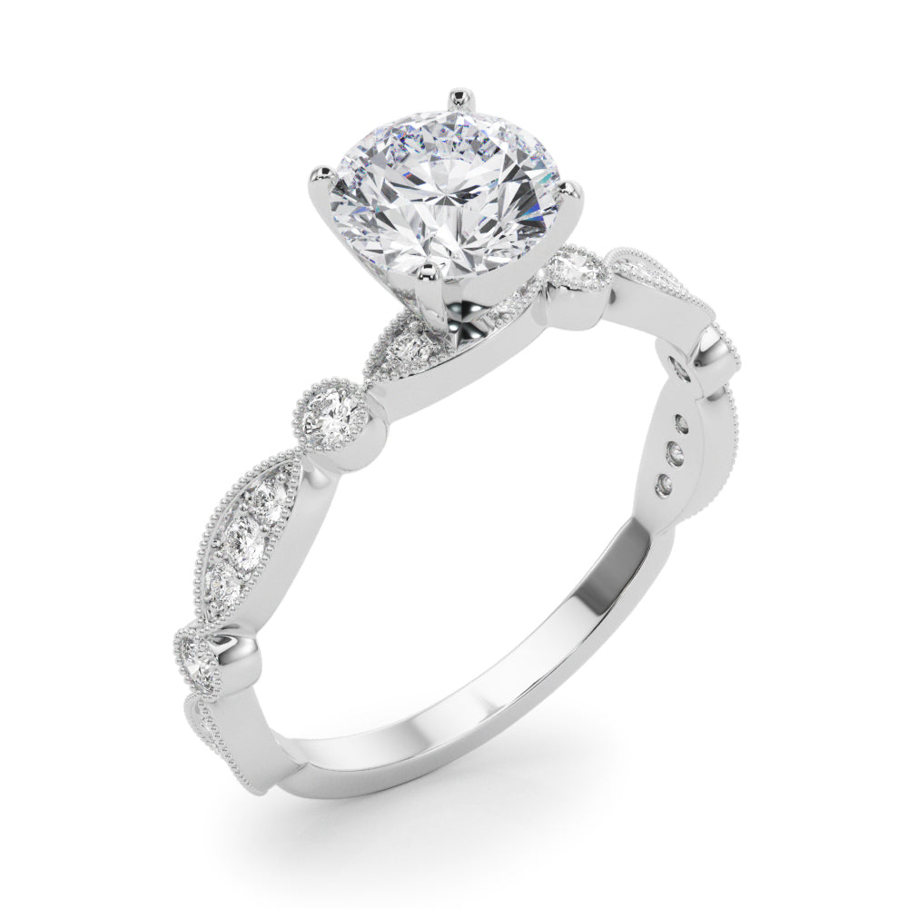Vintage Inspired Milgrain Engagement Ring