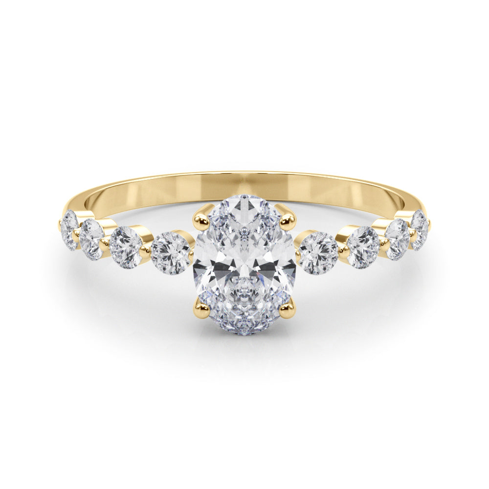 OVAL SINGLE ROW SHARED PR ENG RING