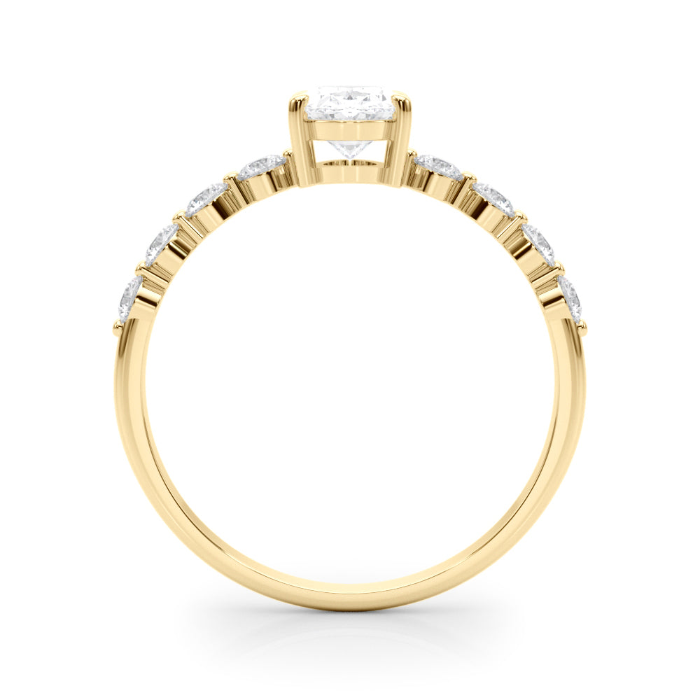 OVAL SINGLE ROW SHARED PR ENG RING