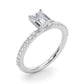Hidden Halo Emerald Cut Engagement Ring
