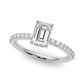 Hidden Halo Emerald Cut Engagement Ring