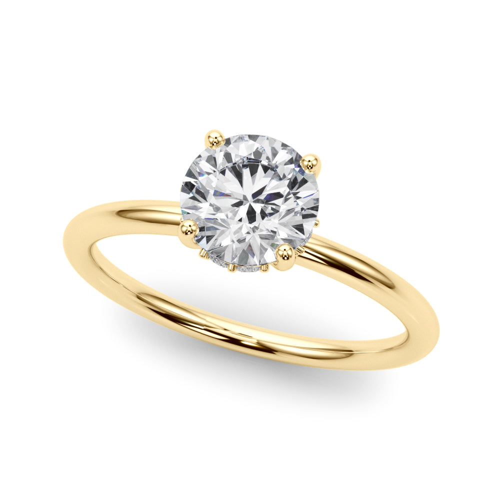 Hidden Halo Round Engagement Ring