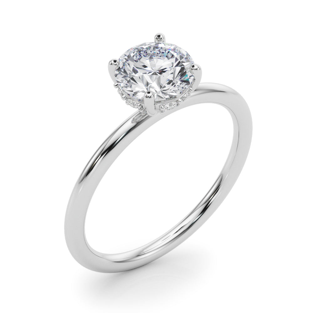Hidden Halo Round Engagement Ring