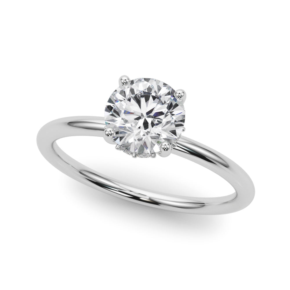 Hidden Halo Round Engagement Ring