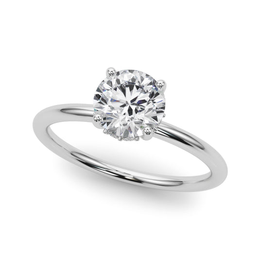 Hidden Halo Round Engagement Ring