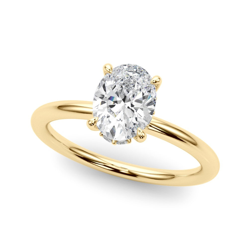 Hidden Halo Oval Engagement Ring