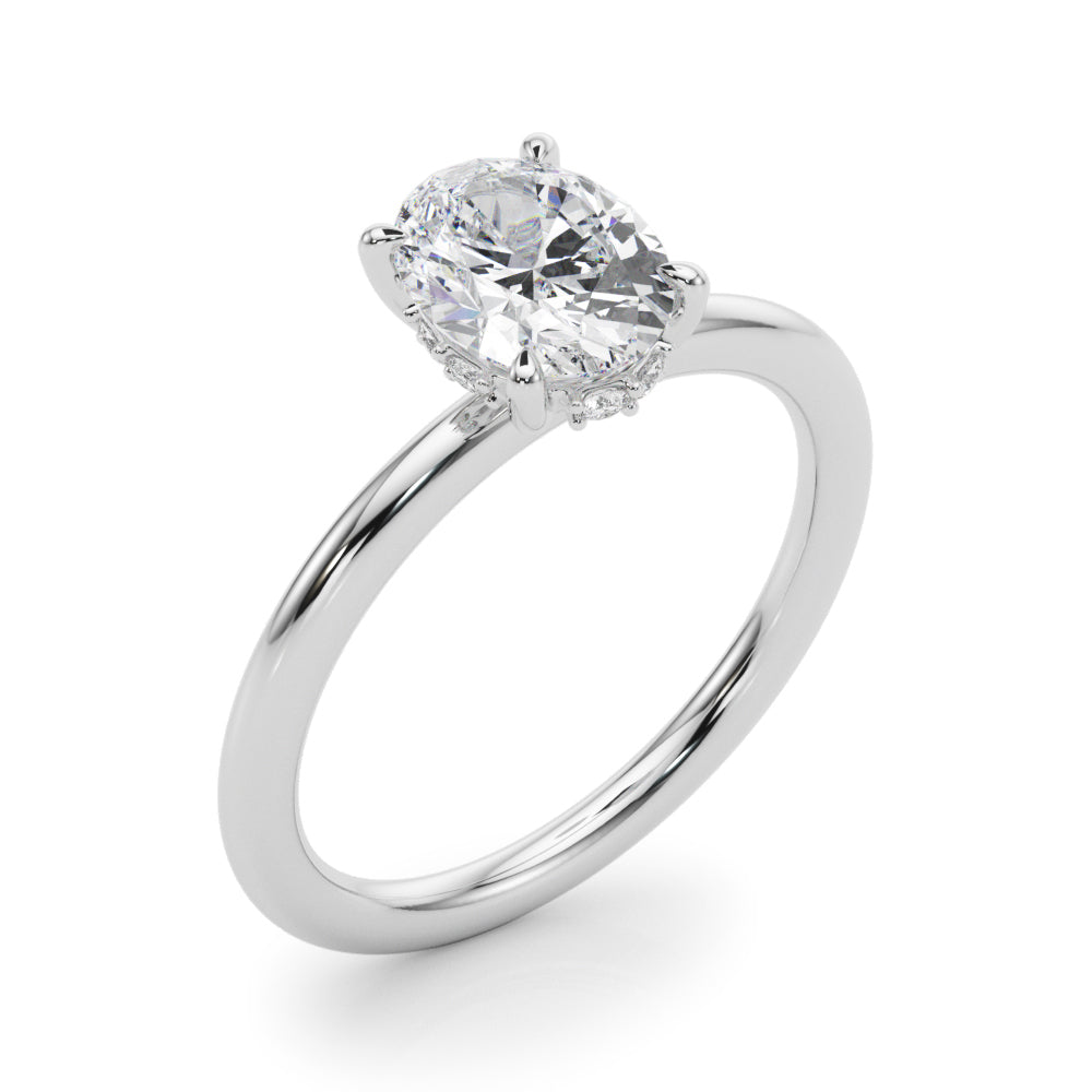 Hidden Halo Oval Engagement Ring