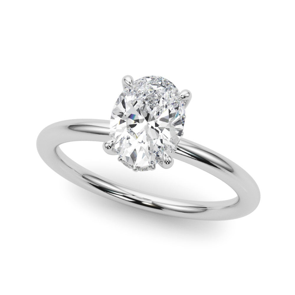 Hidden Halo Oval Engagement Ring