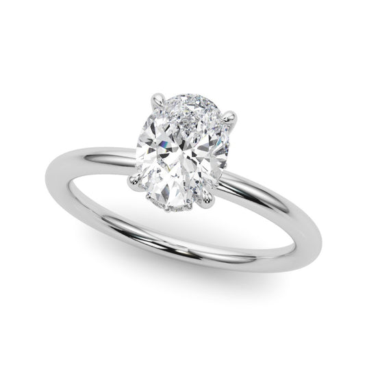 Hidden Halo Oval Engagement Ring