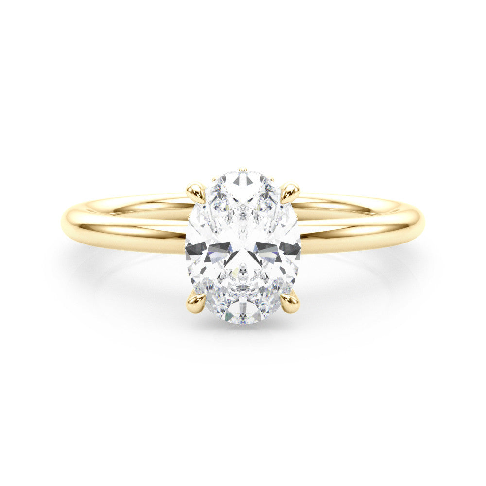 Hidden Halo Oval Engagement Ring