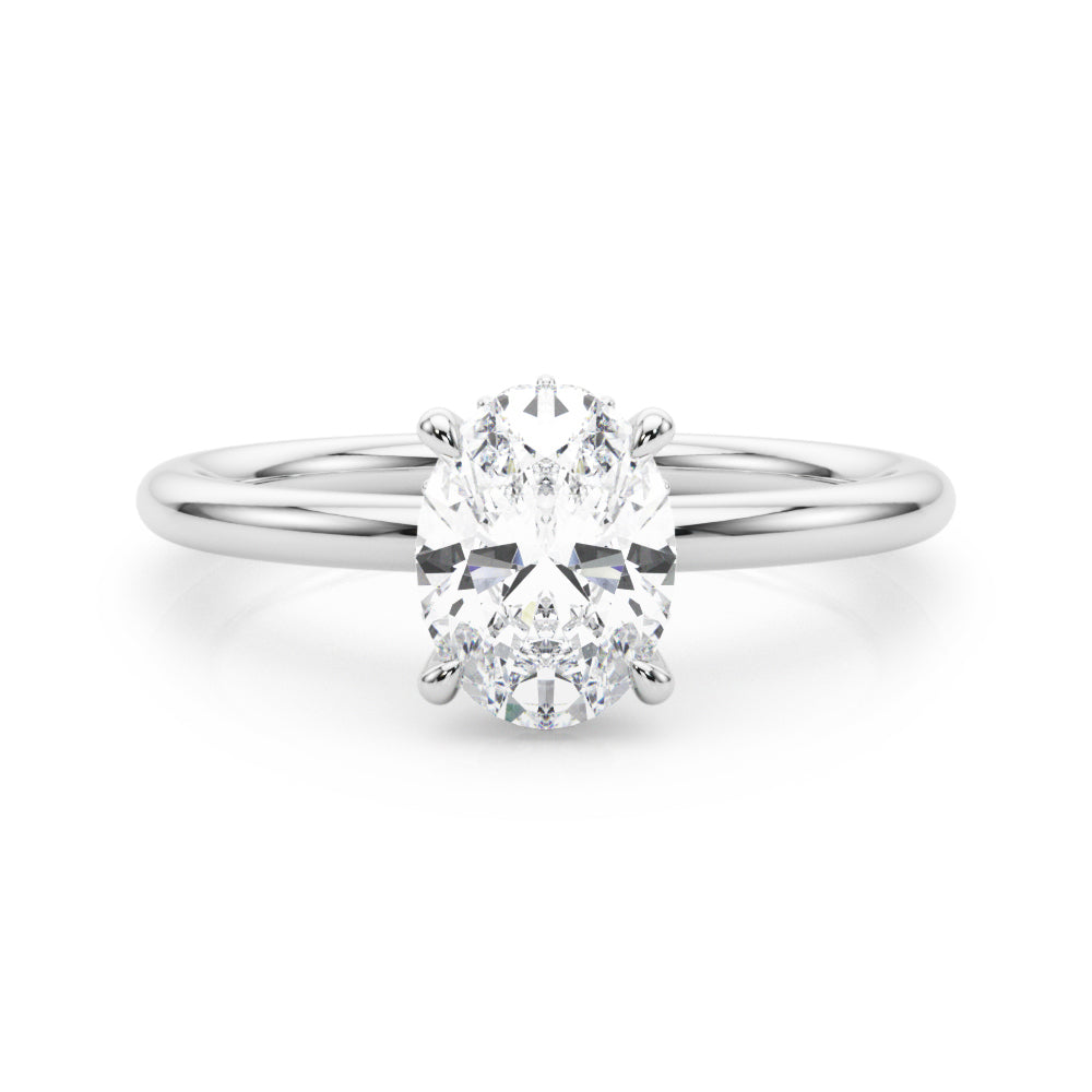 Hidden Halo Oval Engagement Ring