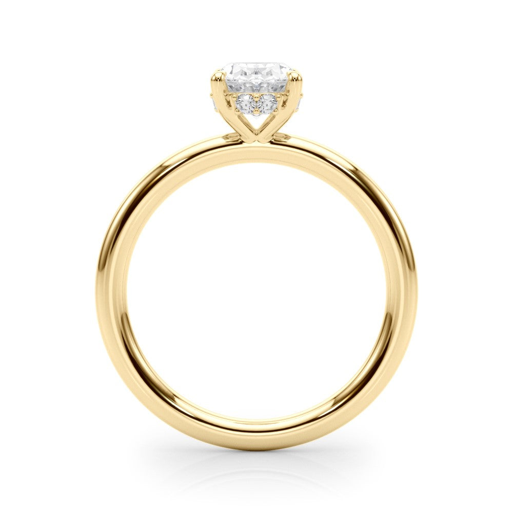 Hidden Halo Oval Engagement Ring
