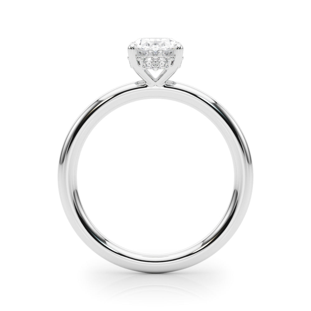 Hidden Halo Oval Engagement Ring