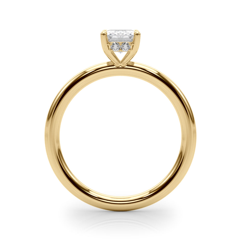 Hidden Halo Emerald Cut Engagement Ring