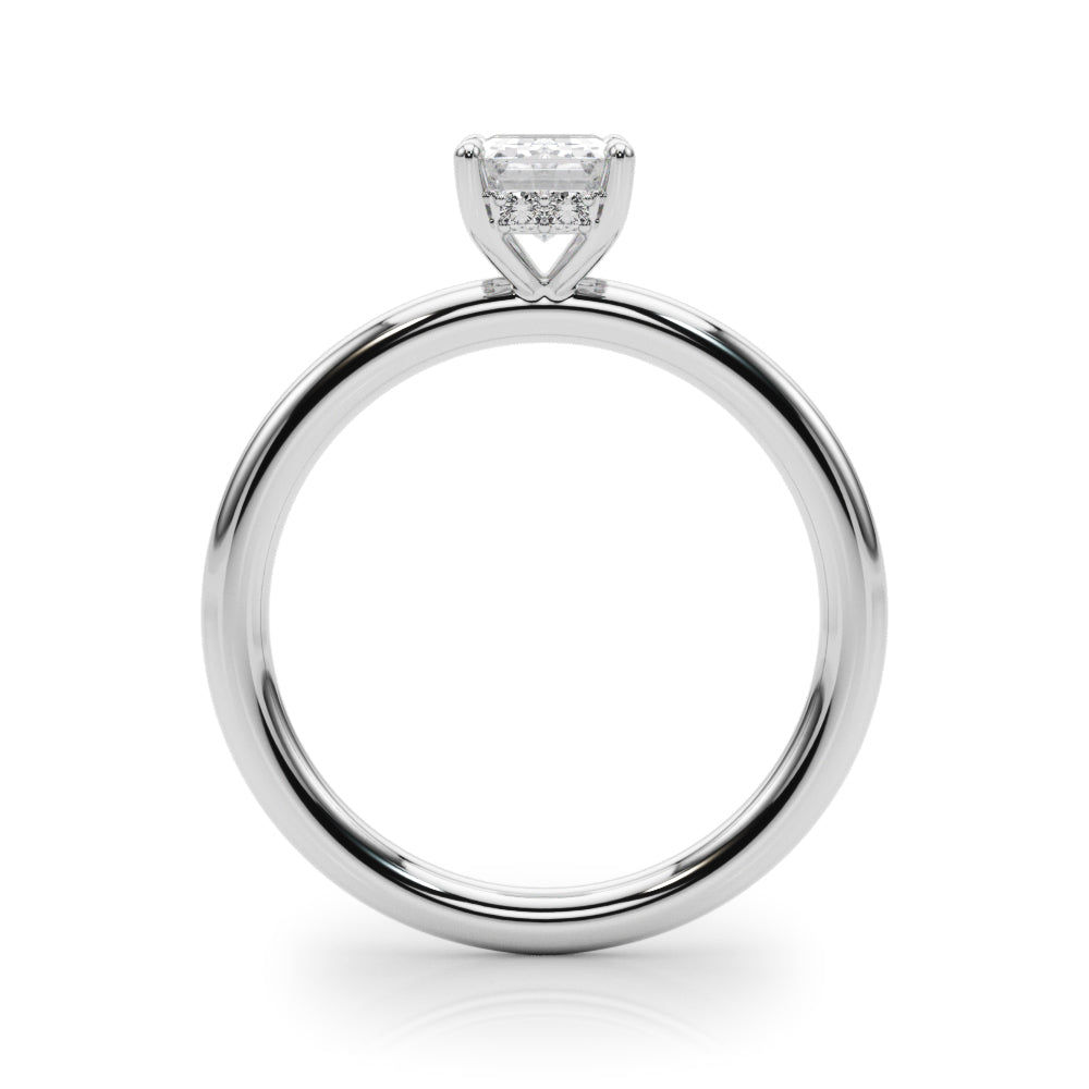 Hidden Halo Emerald Cut Engagement Ring