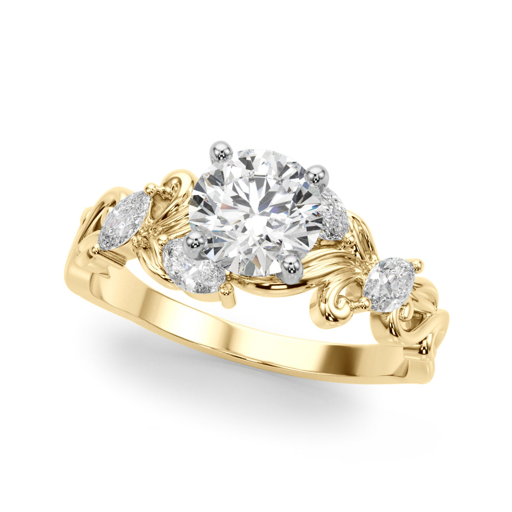 Vintage-Inspired Marquise Accented Engagement Ring