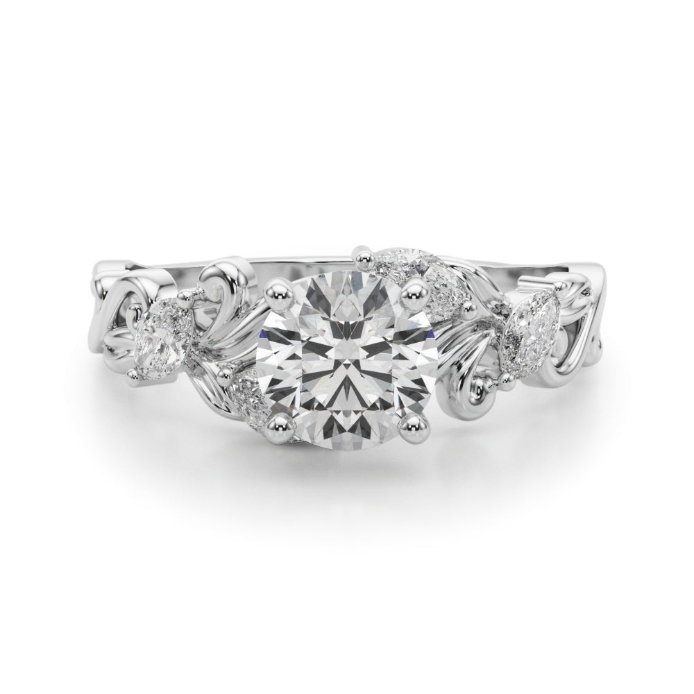 Vintage-Inspired Marquise Accented Engagement Ring