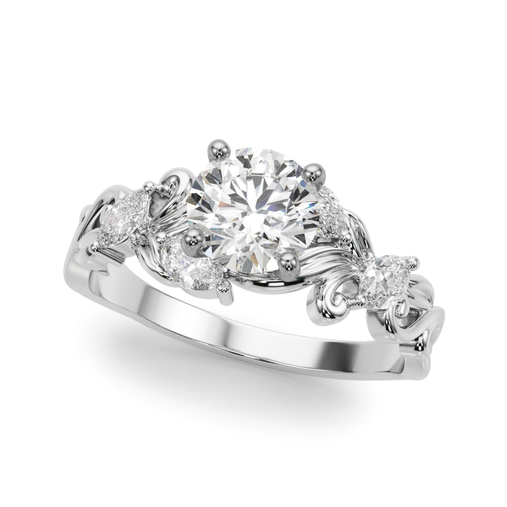 Vintage-Inspired Marquise Accented Engagement Ring