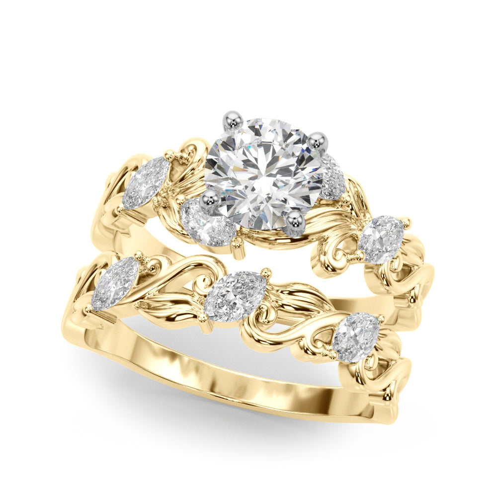 Vintage-Inspired Marquise Accented Engagement Ring