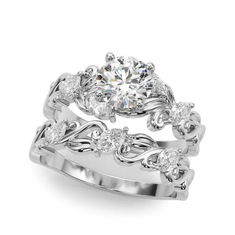 Vintage-Inspired Marquise Accented Engagement Ring
