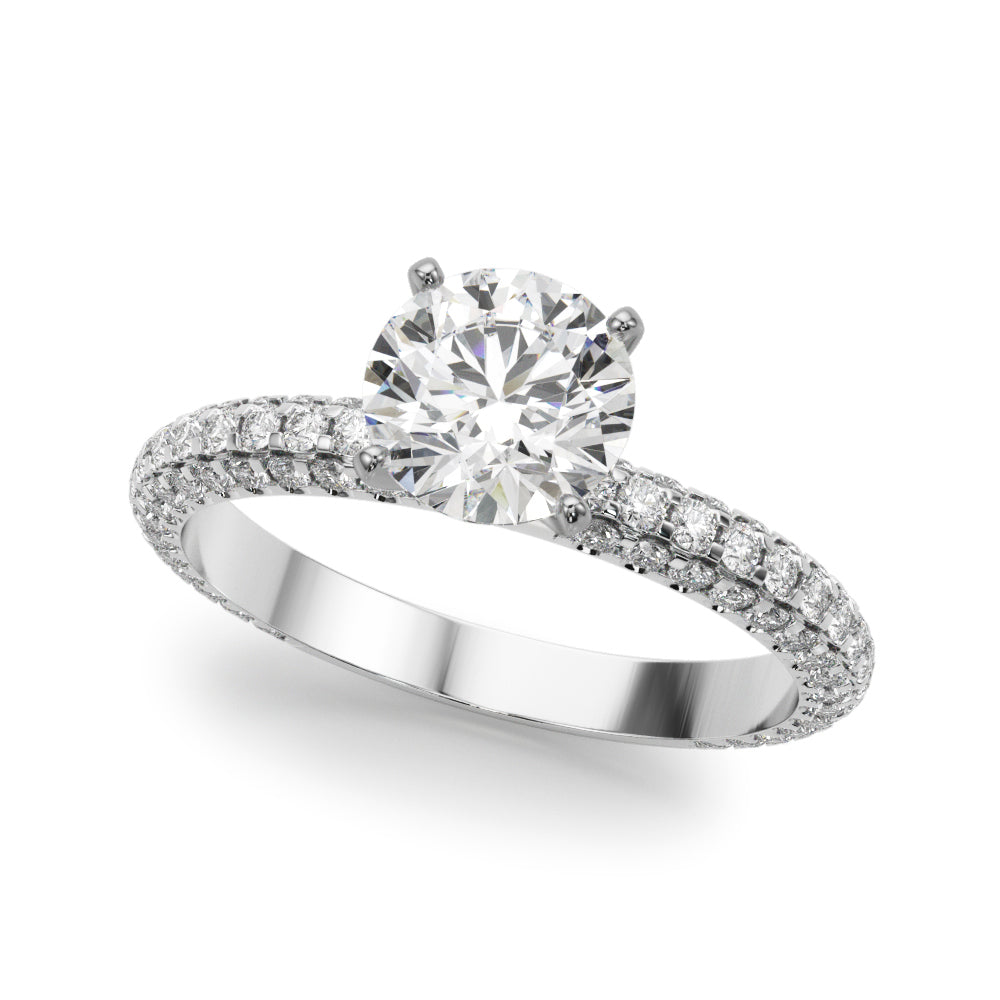 Multirow Pavé Engagement Ring