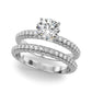 Multirow Pavé Engagement Ring
