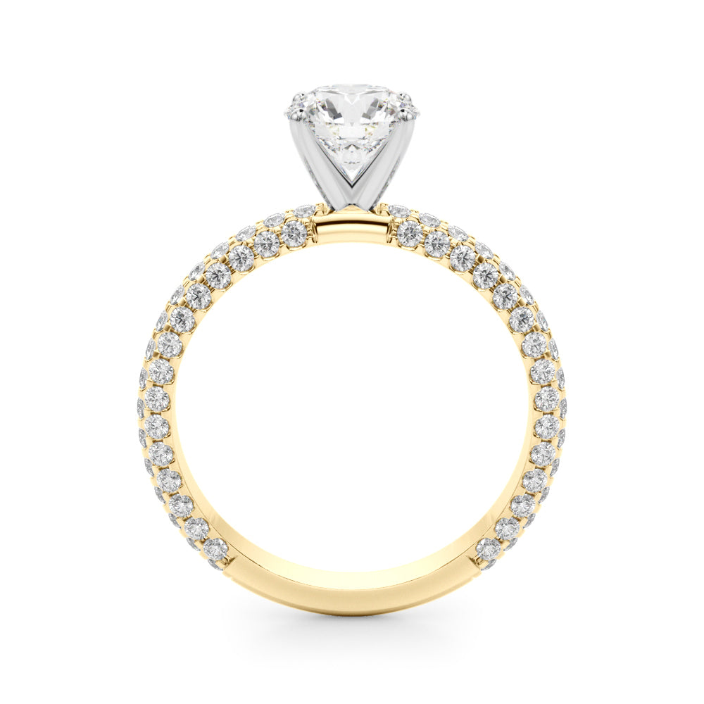 Multirow Pavé Engagement Ring