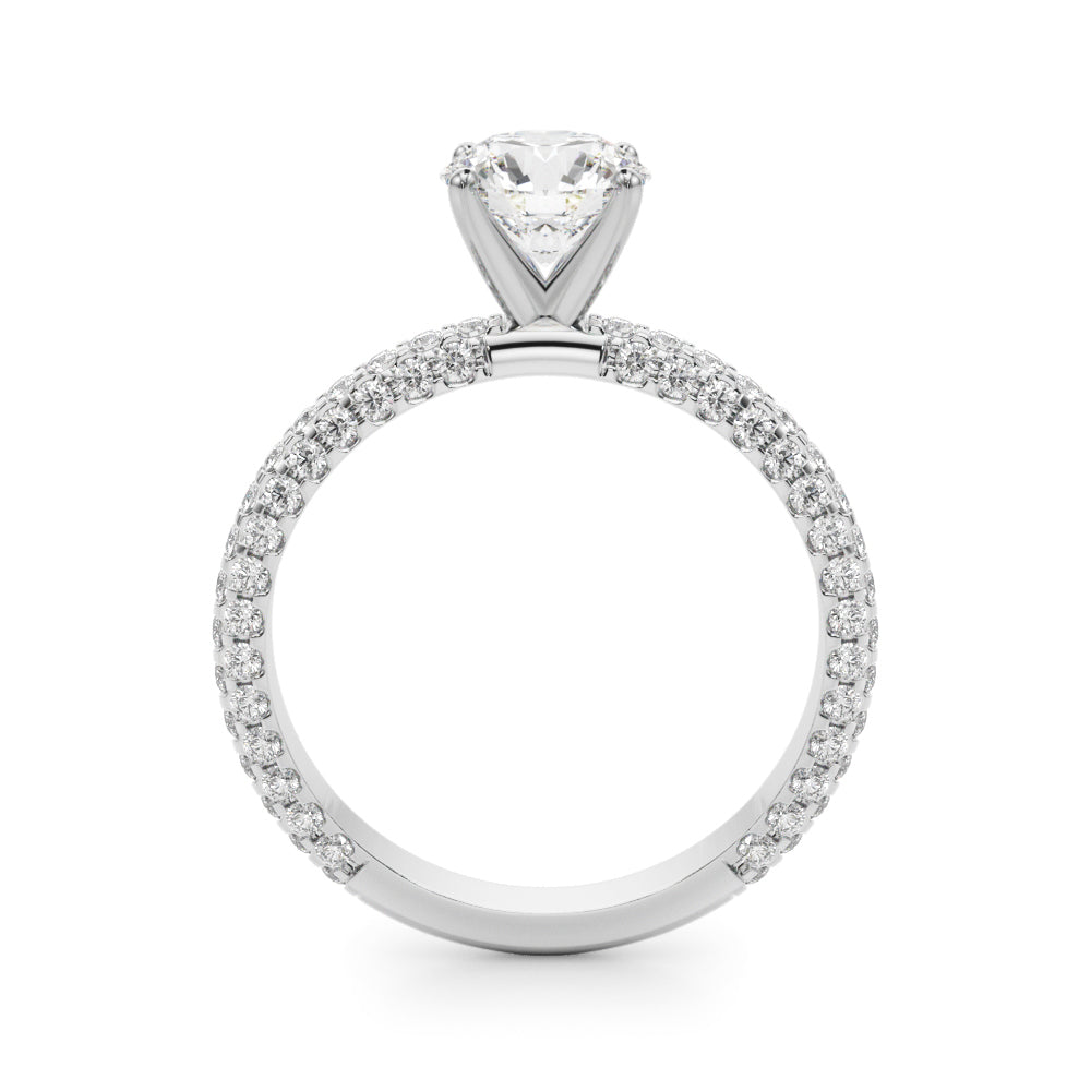 Multirow Pavé Engagement Ring