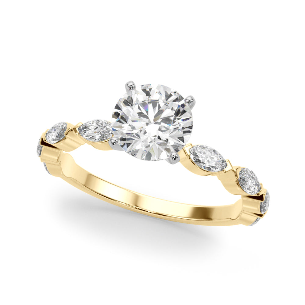 V-Tip Marquise Accented Engagement Ring