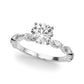 V-Tip Marquise Accented Engagement Ring