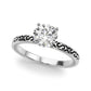 Vintage Style S-Carved Engagement Ring