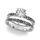 Vintage Style S-Carved Engagement Ring