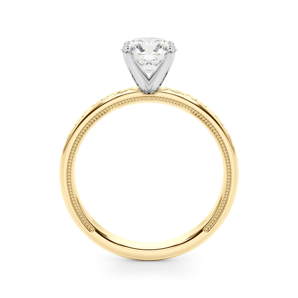 Vintage Style S-Carved Engagement Ring