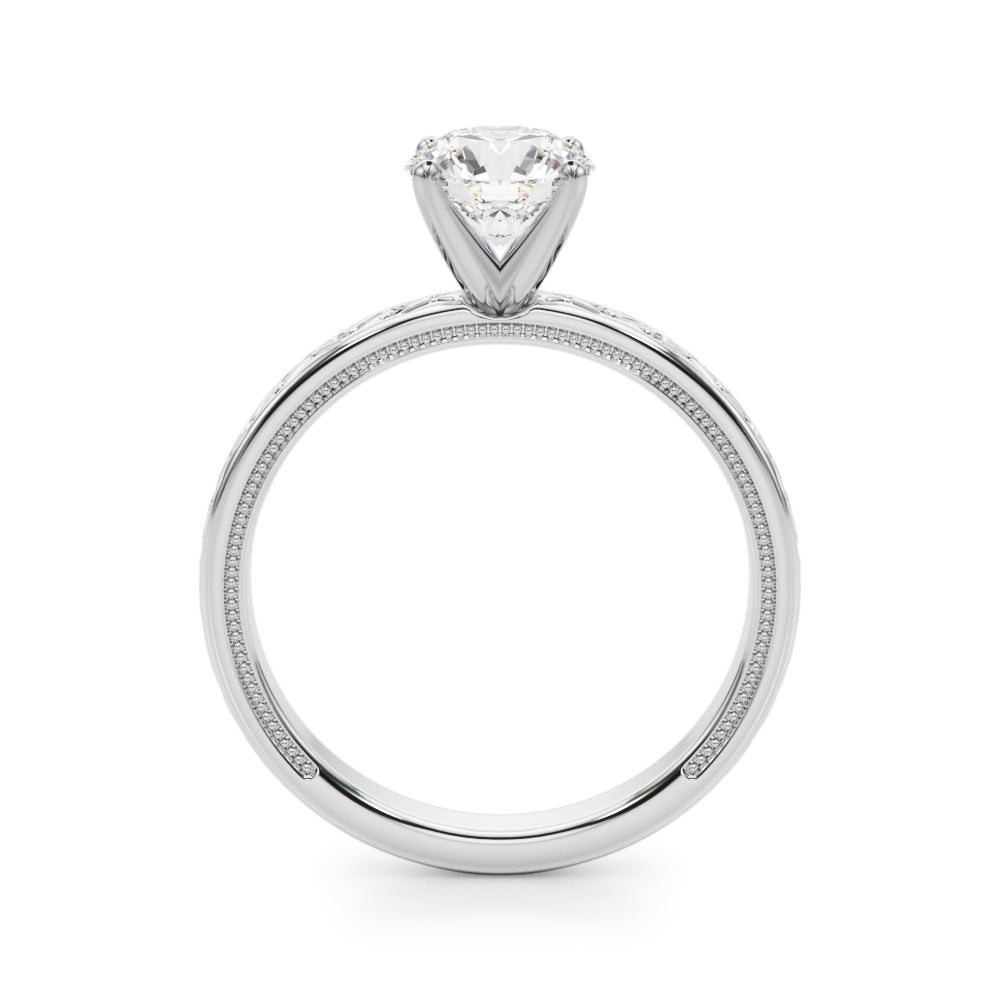 Vintage Style S-Carved Engagement Ring