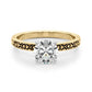 Vintage Style Heart Carved Engagement Ring